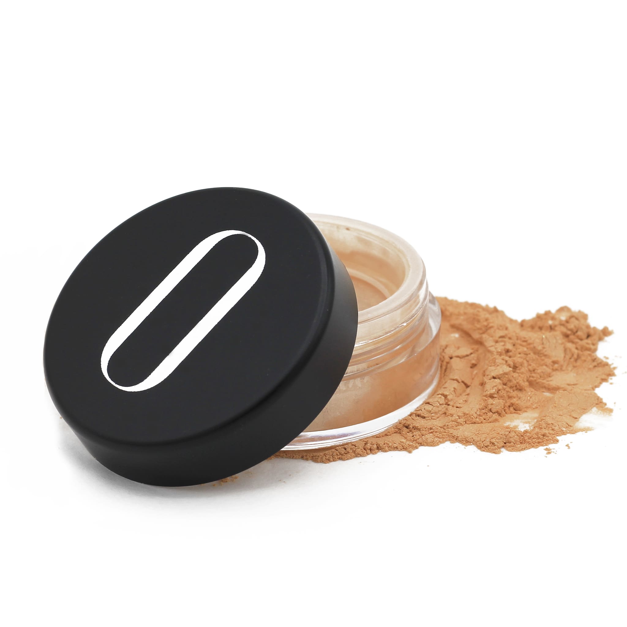 Organic & Mineral Highlighter in Gold, showcasing its light dusty gold shade and eco-friendly packaging.