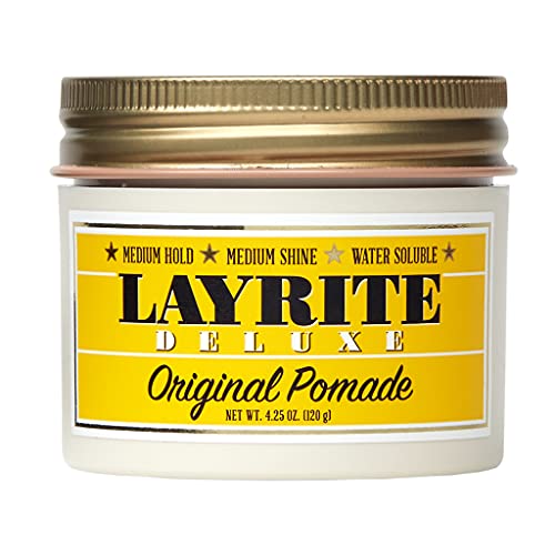 Layrite Original Pomade in a stylish jar, showcasing its classic branding and creamy texture.