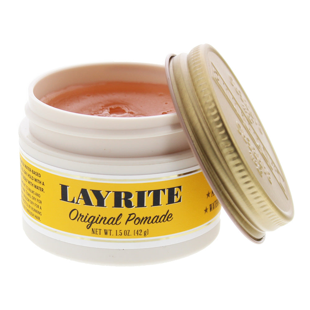 Layrite Original Pomade in a stylish jar, showcasing its classic branding and creamy texture.