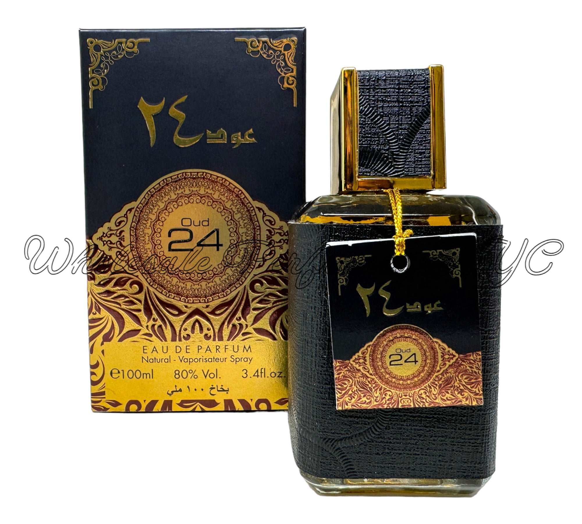 Oud 24 for Men by Al Sheikh, a luxurious 3.4oz Eau de Parfum bottle showcasing an elegant design.