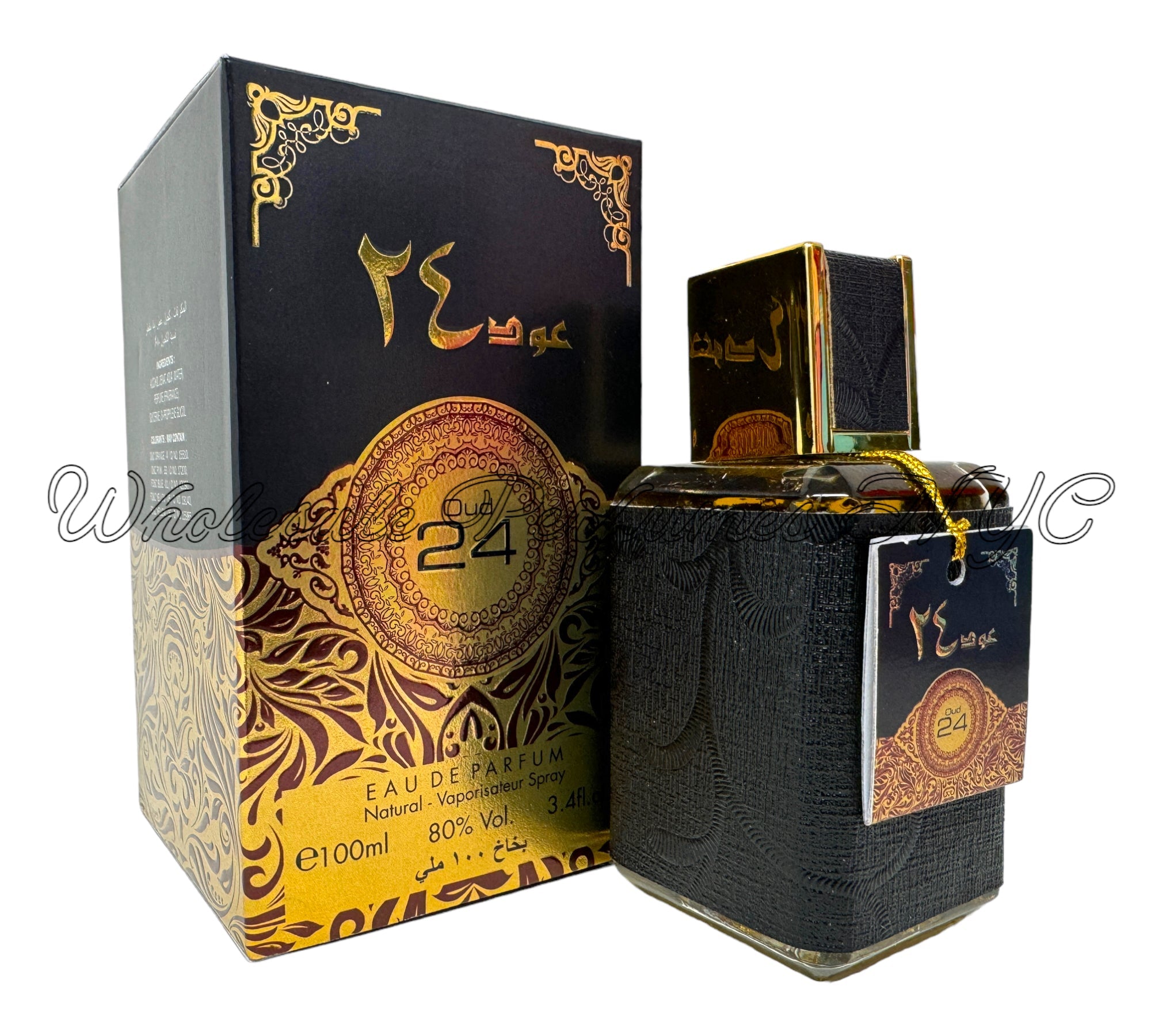 Oud 24 for Men by Al Sheikh, a luxurious 3.4oz Eau de Parfum bottle showcasing an elegant design.