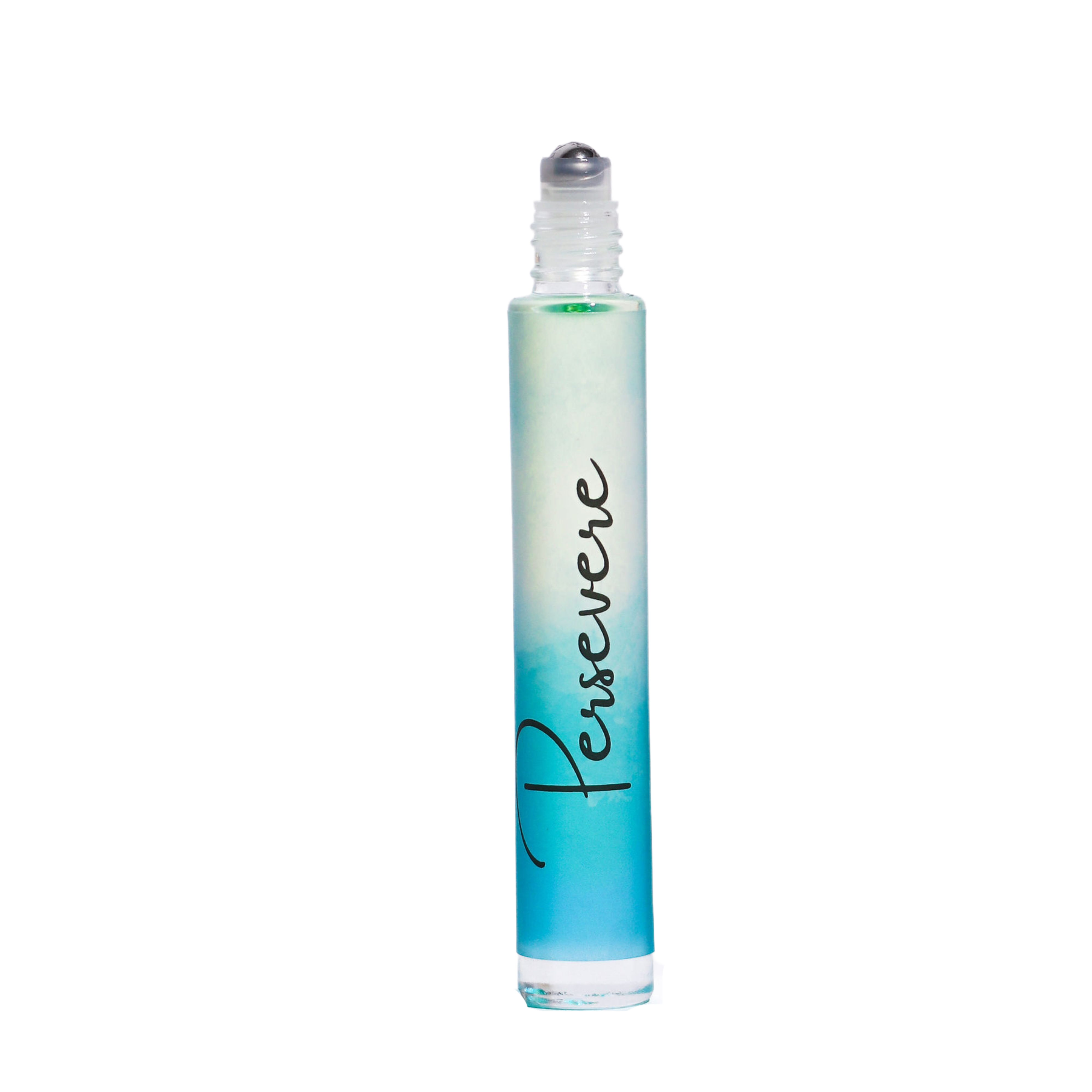 Persevere Rollerball Perfume in a sleek 10 ml bottle with floral design, perfect for travel and gifting.