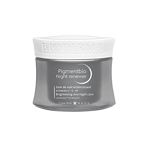 Bioderma Pigmentbio Night Renewer Face Cream in a sleek jar, showcasing its rich texture and branding.