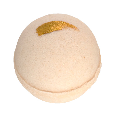 Cream macaron with gold accent.