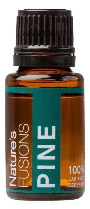 15ml bottle of Pine Pure Essential Oil with a wooden background, showcasing its natural essence.