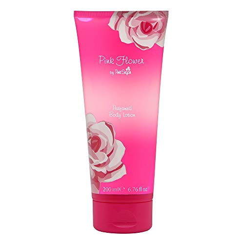 Aquolina Pink Flower Perfumed Body Lotion in a stylish bottle with floral design.