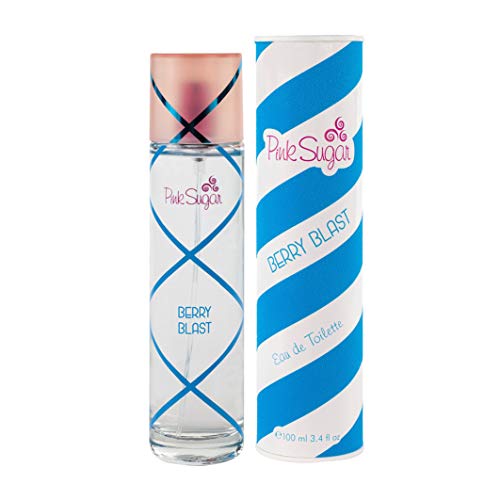 Aquolina Pink Sugar Berry Blast Eau de Toilette bottle with a vibrant pink design, showcasing its fruity and sweet essence.