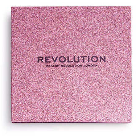 Makeup Revolution Pressed Glitter Eyeshadow Palette 9 x - Diva featuring nine vibrant glitter shades in a sleek compact.