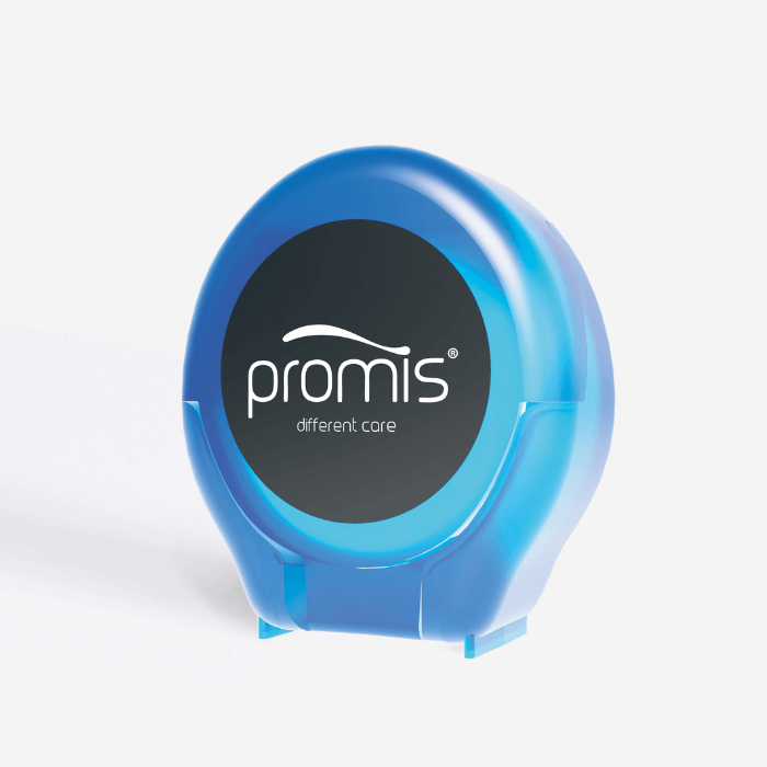 Promis floss packaging showcasing eco-friendly design and natural ingredients.