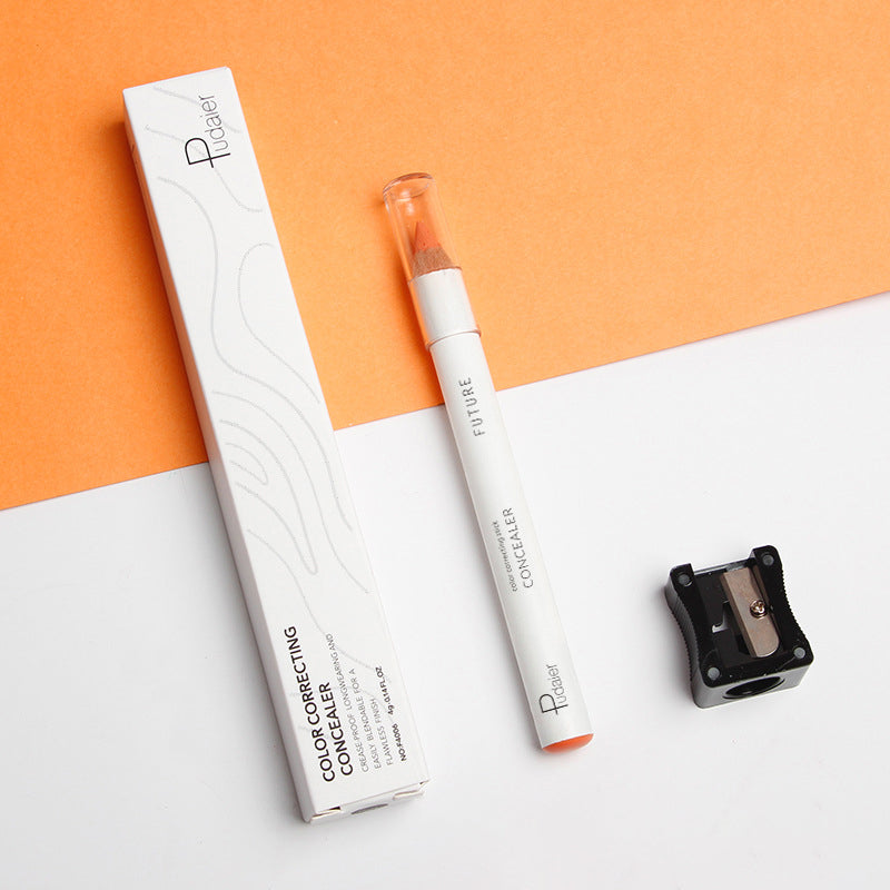 Pudaier Brightening and Correcting Concealer Pen with built-in sharpener, showcasing its sleek design and applicator tip.