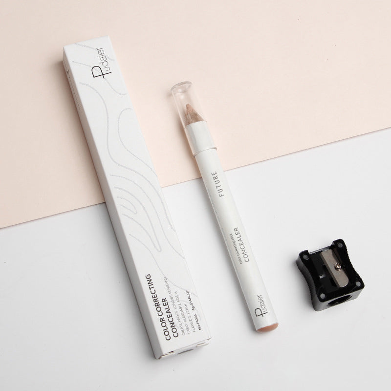 Pudaier Brightening and Correcting Concealer Pen with built-in sharpener, showcasing its sleek design and applicator tip.