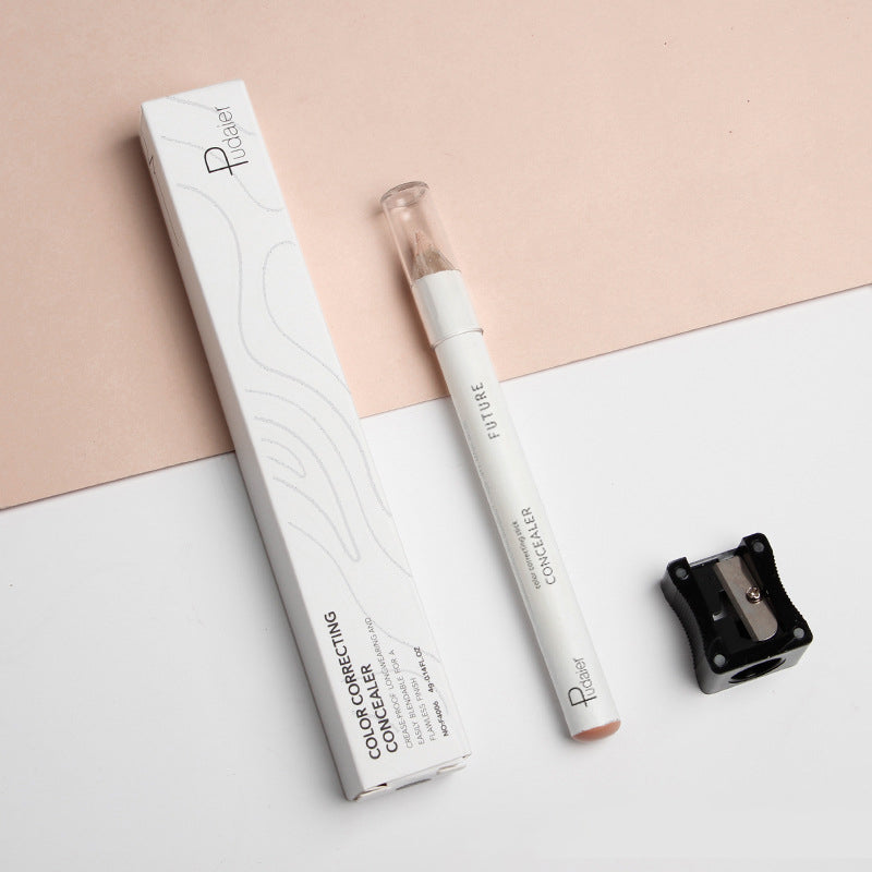 Pudaier Brightening and Correcting Concealer Pen with built-in sharpener, showcasing its sleek design and applicator tip.