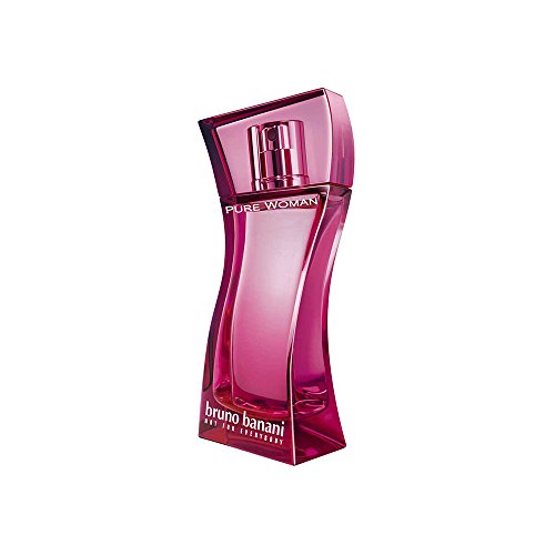 Bruno Banani Pure Woman Eau de Toilette bottle with elegant design, showcasing its feminine essence.