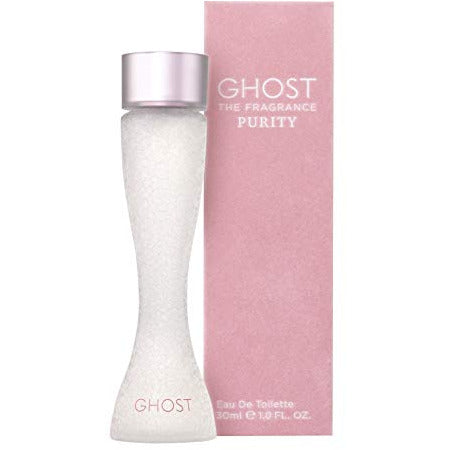 Ghost Purity Eau de Toilette bottle with elegant design, showcasing a light and refreshing fragrance.