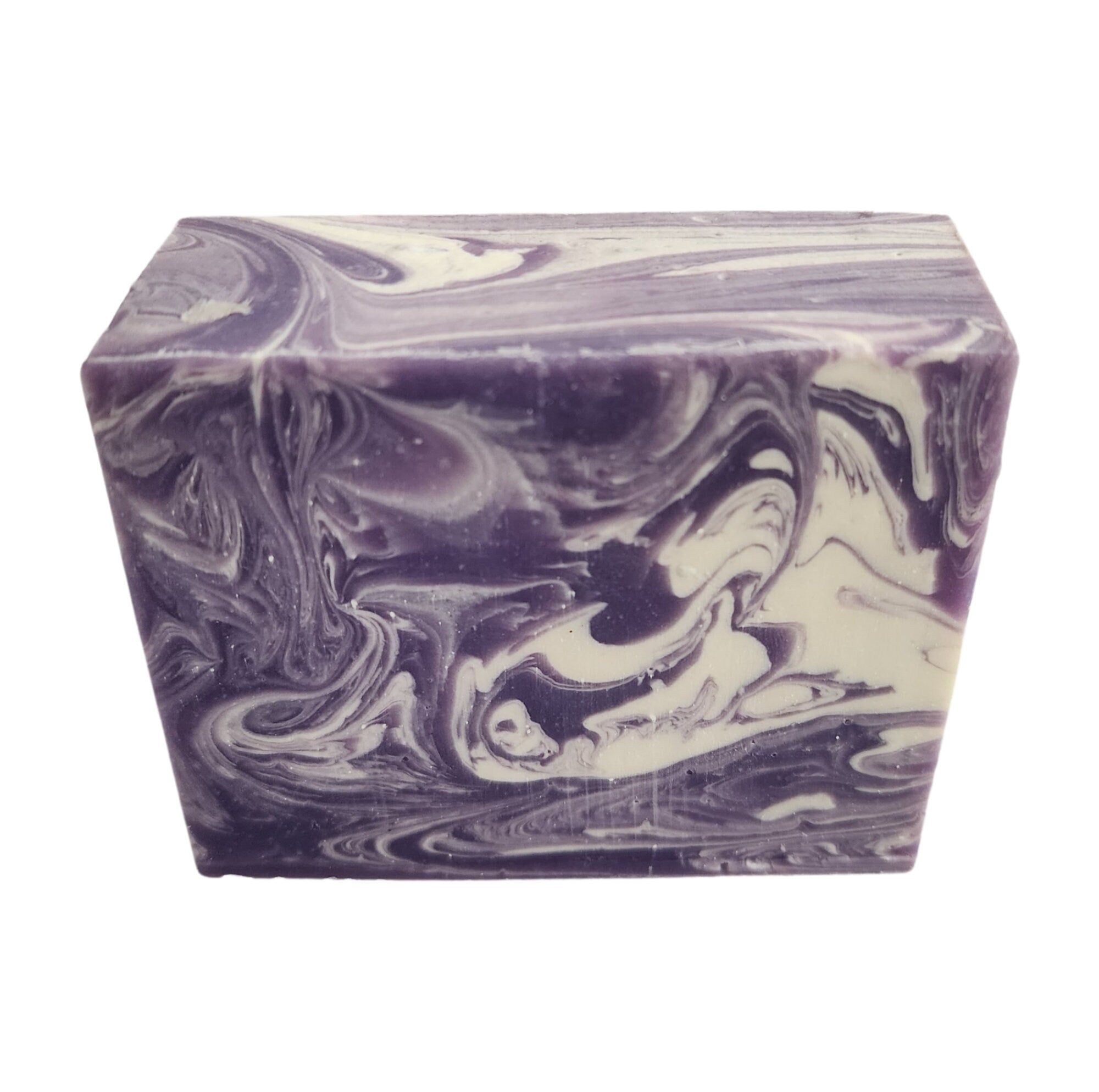 Purple Peach Soap bar with a creamy texture and vibrant colors, inspired by the rare Indian Blood Cling peach.