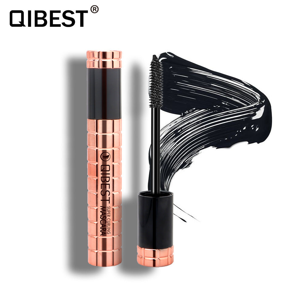 QIBEST Charming Curling Mascara showcasing its sleek packaging and brush design for curling lashes.