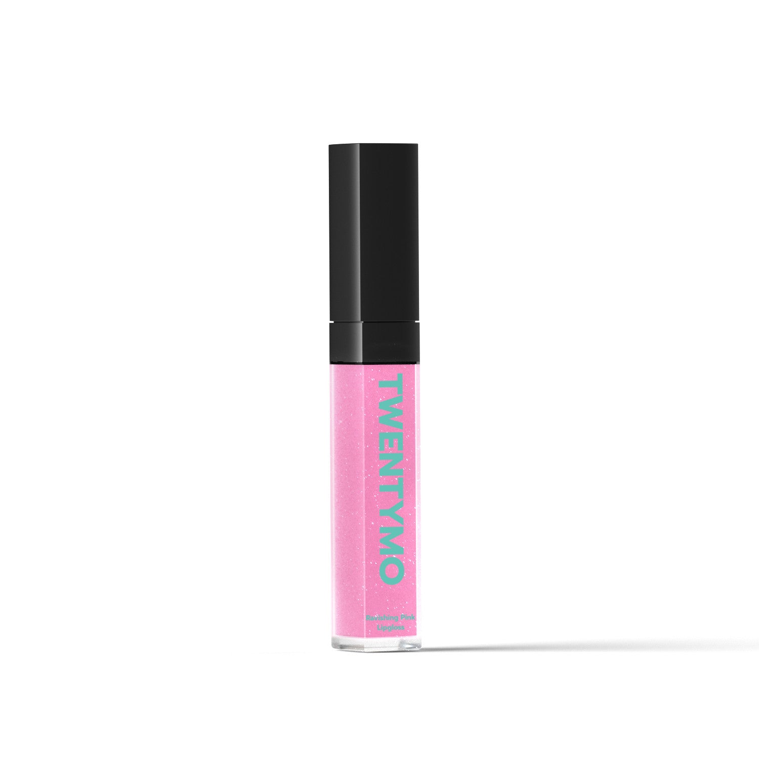 A tube of Ravishing Pink Gloss showcasing its vibrant pink color and high-shine finish, perfect for adding gloss to any lip look.