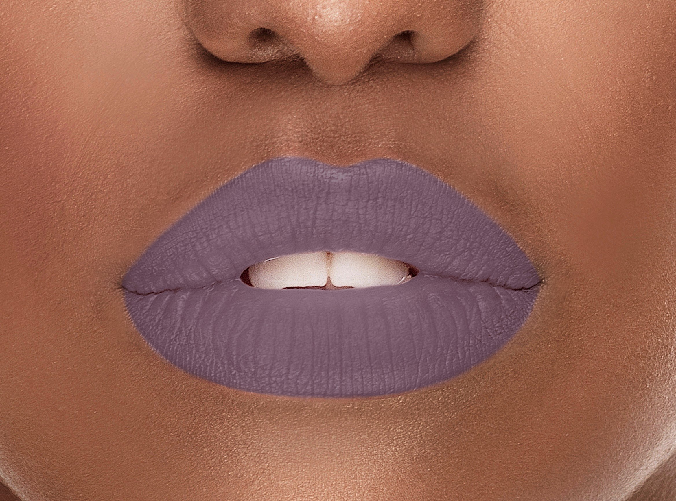 Rebel Silk-Matte Lipstick in Grey Mauve shade, showcasing its elegant packaging and rich color.