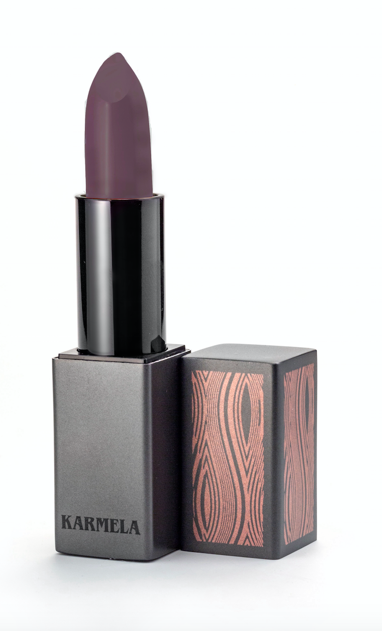 Rebel Silk-Matte Lipstick in Grey Mauve shade, showcasing its elegant packaging and rich color.