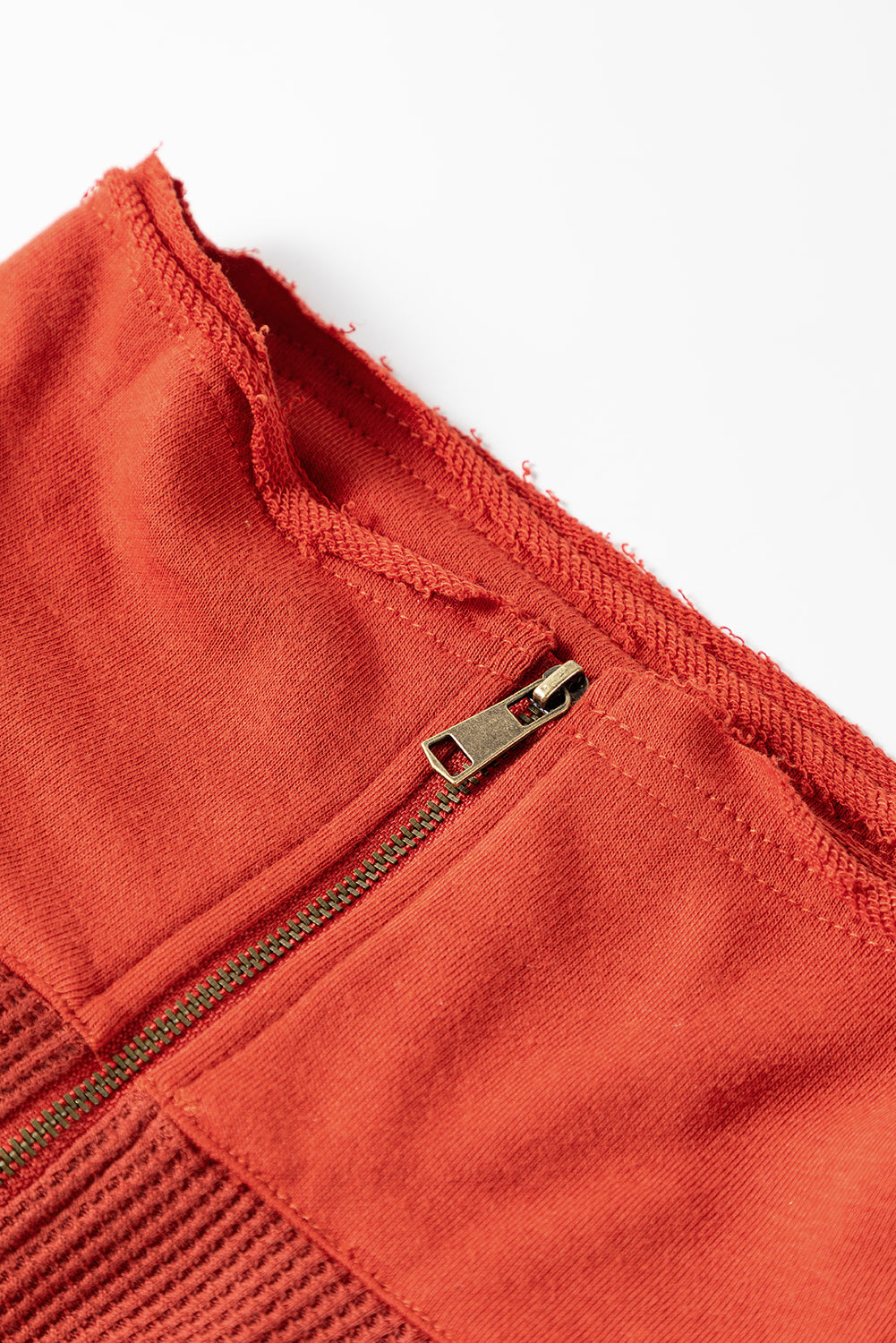 Red Dahlia Mineral Wash Zip Up Sweatshirt featuring a collared neck, zipper front, and dual pockets in a stylish chunky fit.