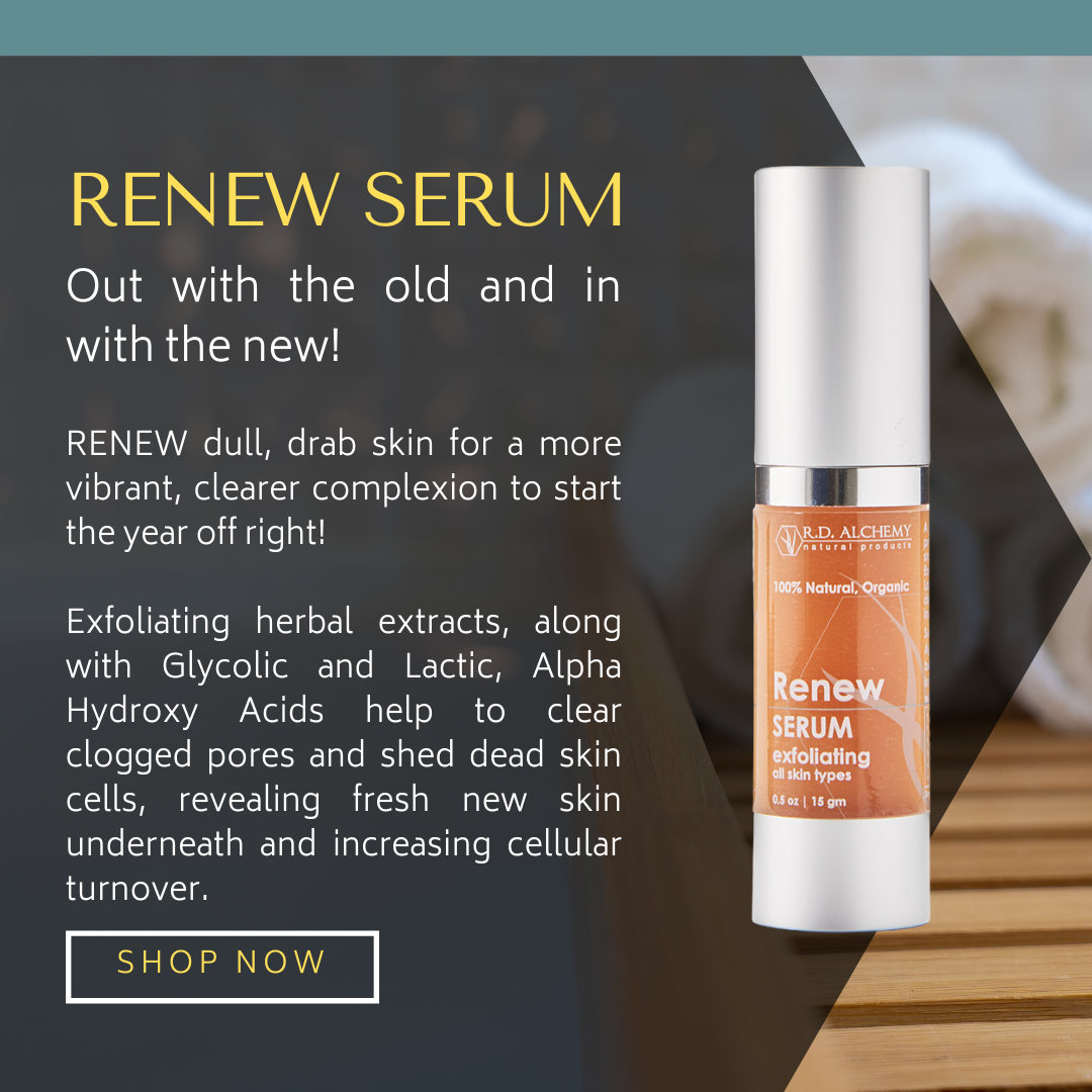 A bottle of Renew Exfoliating Serum showcasing its sleek design and label, ideal for revitalizing dull skin.