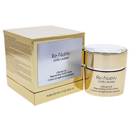 Estée Lauder Re-Nutriv Ultimate Lift Regenerating Youth Face Creme in an elegant jar, showcasing its luxurious design.