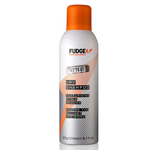 Fudge Reviver Dry Shampoo canister with a sleek design, ideal for refreshing hair.