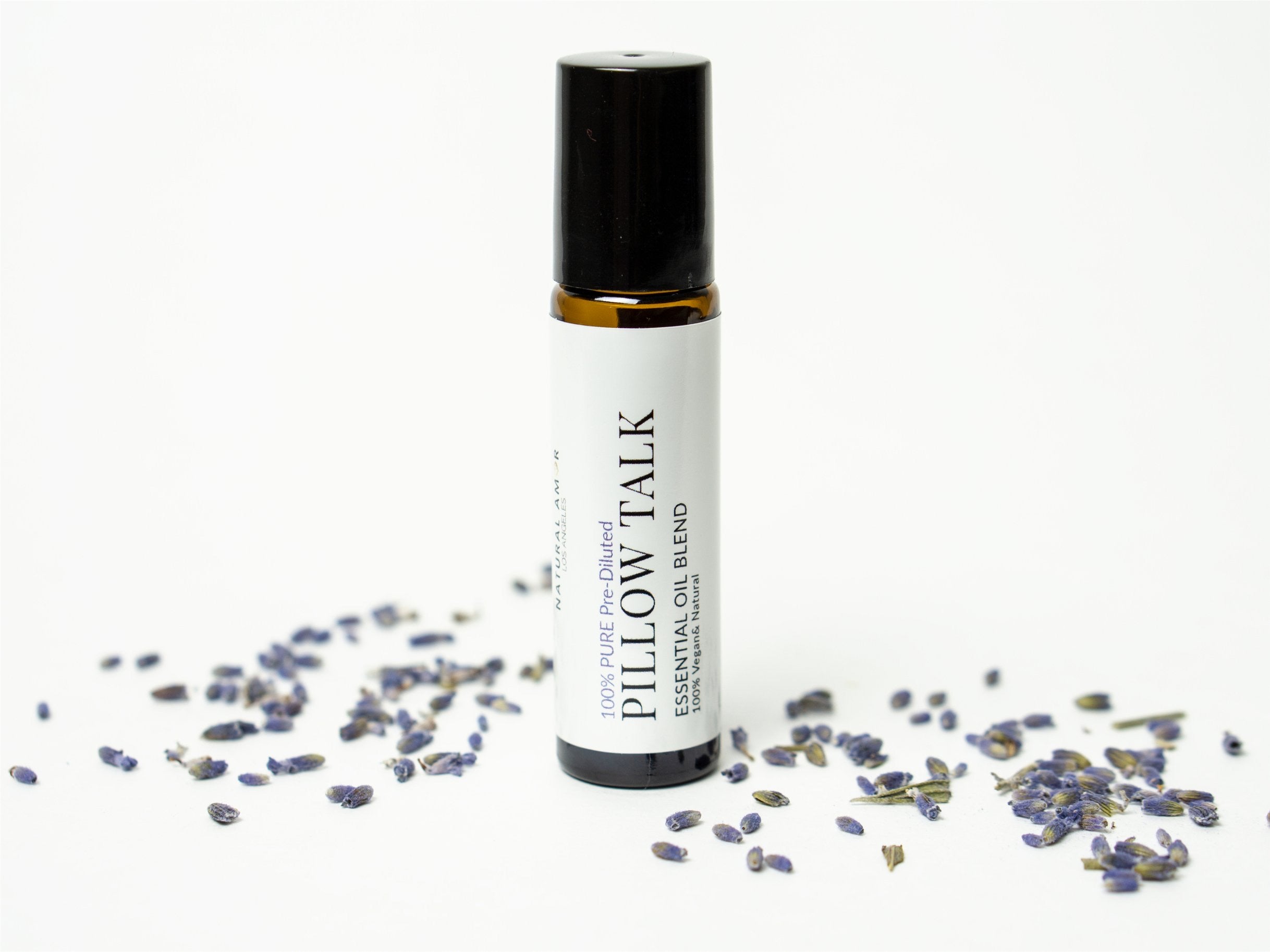 10ml Roll On Essential Oil Blend with stainless steel rollerball, showcasing its natural ingredients and calming properties.