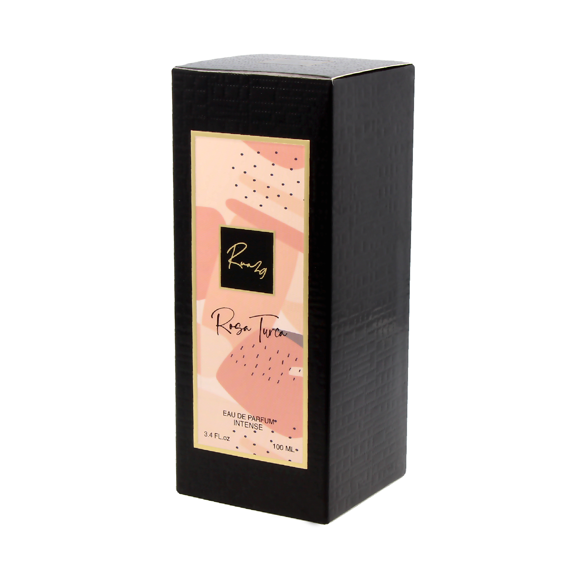 Rosa Turca Eau De Parfum bottle with floral and fruity notes, elegant design.