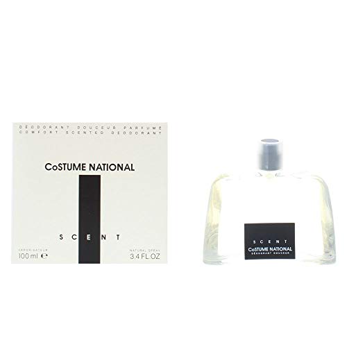 Costume National Scent Perfumed Deodorant Spray in a sleek canister, showcasing its elegant design and luxurious branding.