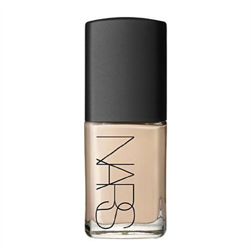 NARS Sheer Glow Foundation in Gobi, showcasing its elegant packaging and rich texture.