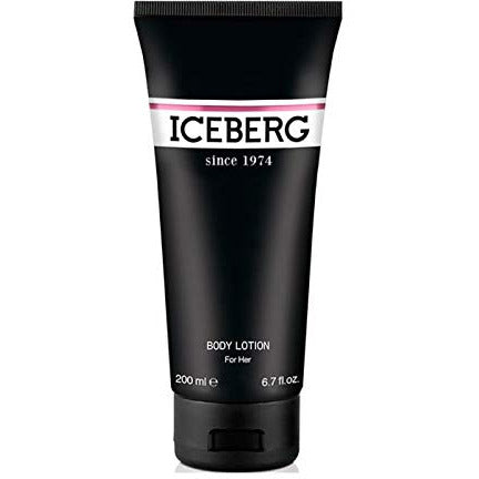 Iceberg Since 1974 Body Lotion bottle with elegant design, showcasing its luxurious formula.