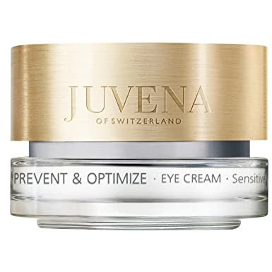 Juvena Skin Optimize & Prevent Eye Cream in a sleek jar, showcasing its luxurious texture and packaging.