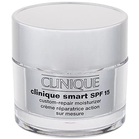 Clinique Smart Custom-Repair Moisturizer Day Cream SPF15 in a sleek jar, designed for very dry to dry skin.