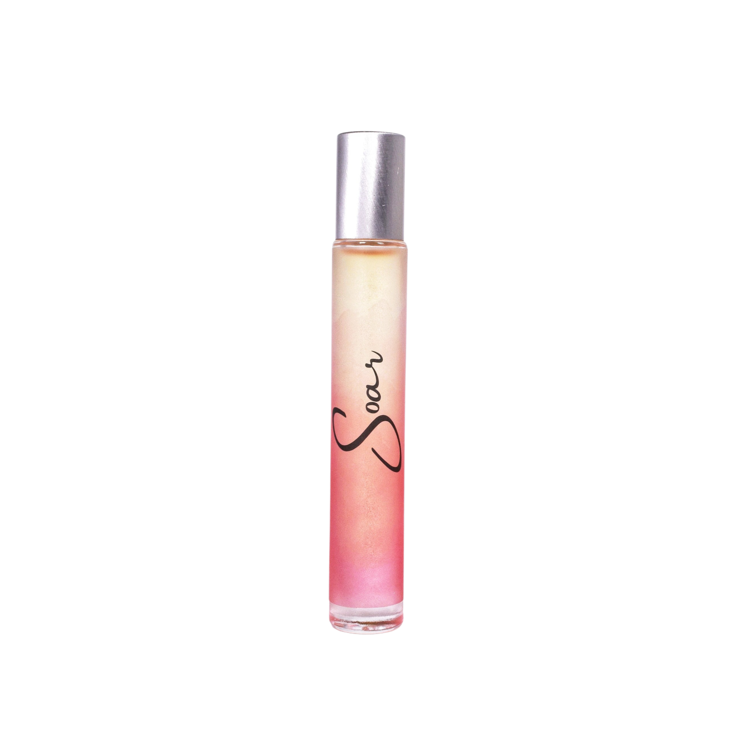 Soar Rollerball Perfume in a sleek 10 ml bottle with a rollerball applicator, featuring a vibrant citrus and musk scent.