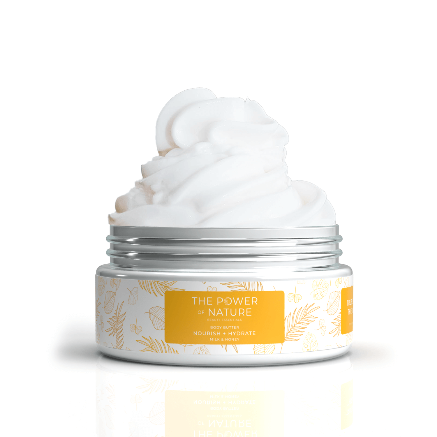 A jar of Soothing Body Butter featuring a creamy texture, enriched with Shea Butter, Cocoa Butter, and Coconut Oil for ultimate skin nourishment.