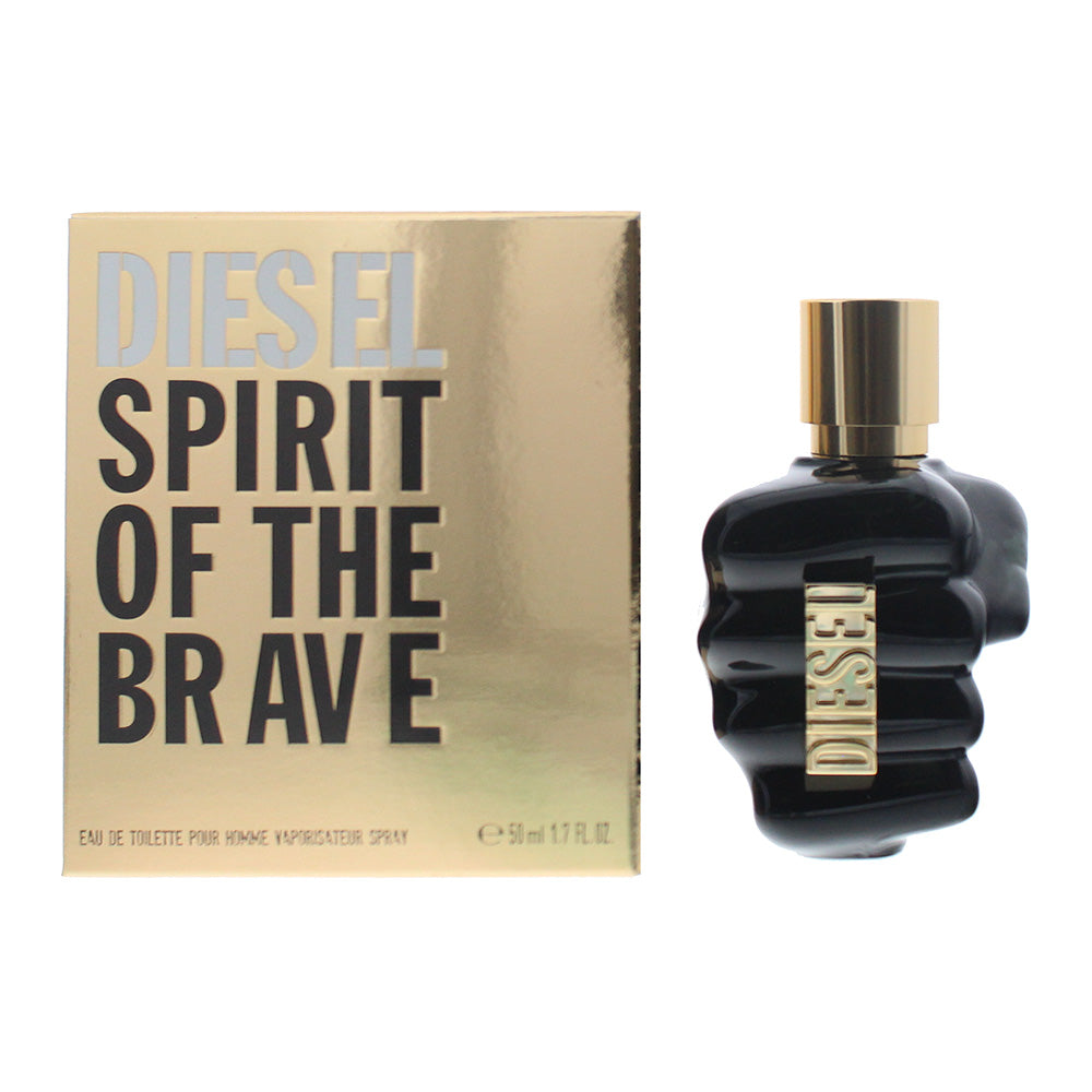 A stylish bottle of Diesel Spirit of the Brave Eau de Toilette, showcasing its modern design and bold character.