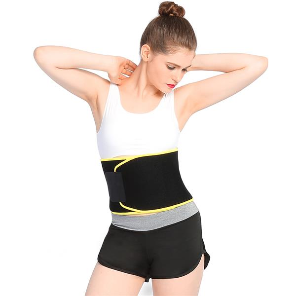 Woman wearing black waist trainer.