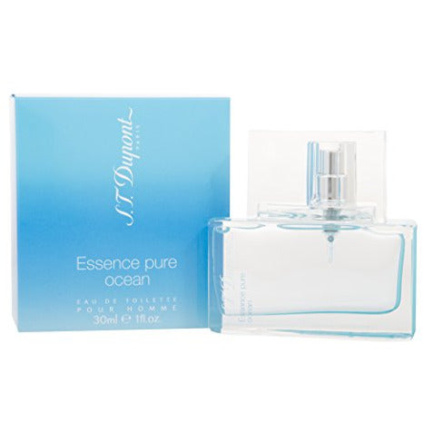 S.T. Dupont Essence Pure Ocean Pour Homme Eau de Toilette bottle with a sleek design, reflecting oceanic inspiration.