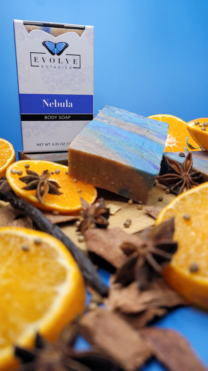 Standard Soap - Nebula with a harmonious blend of vanilla, cedar, and mandarin, featuring a vibrant ultramarine blue color.