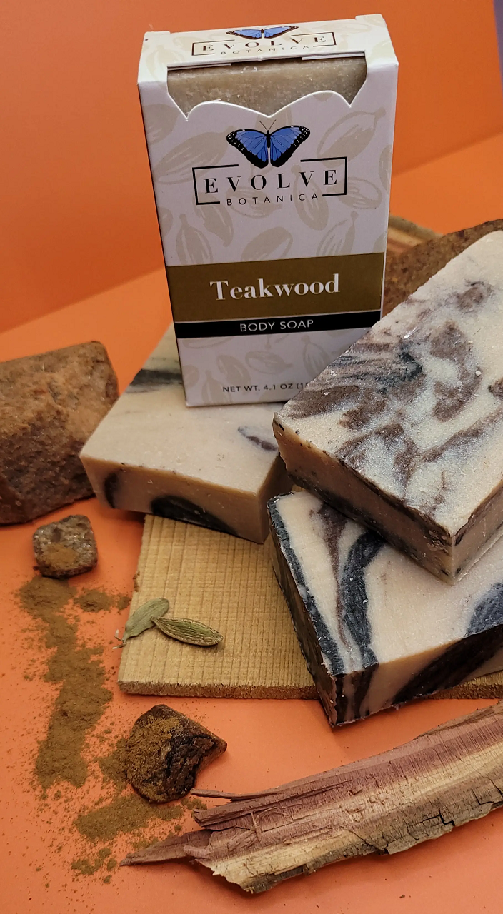 Standard Soap - Teakwood featuring a warm, earthy design with notes of cedarwood and amber, ideal for luxurious cleansing.