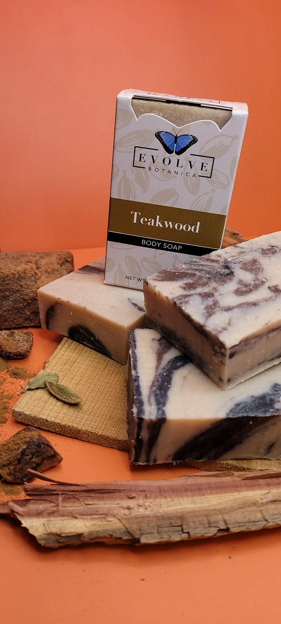 Standard Soap - Teakwood featuring a warm, earthy design with notes of cedarwood and amber, ideal for luxurious cleansing.