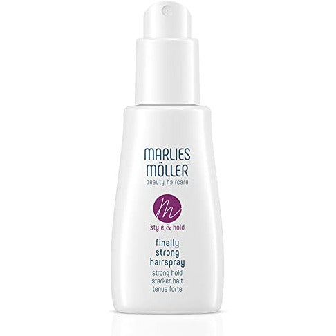 Marlies Möller Style-Hold Finally Strong Hair Spray can with a sleek design, showcasing its premium quality and effectiveness for strong hair hold.