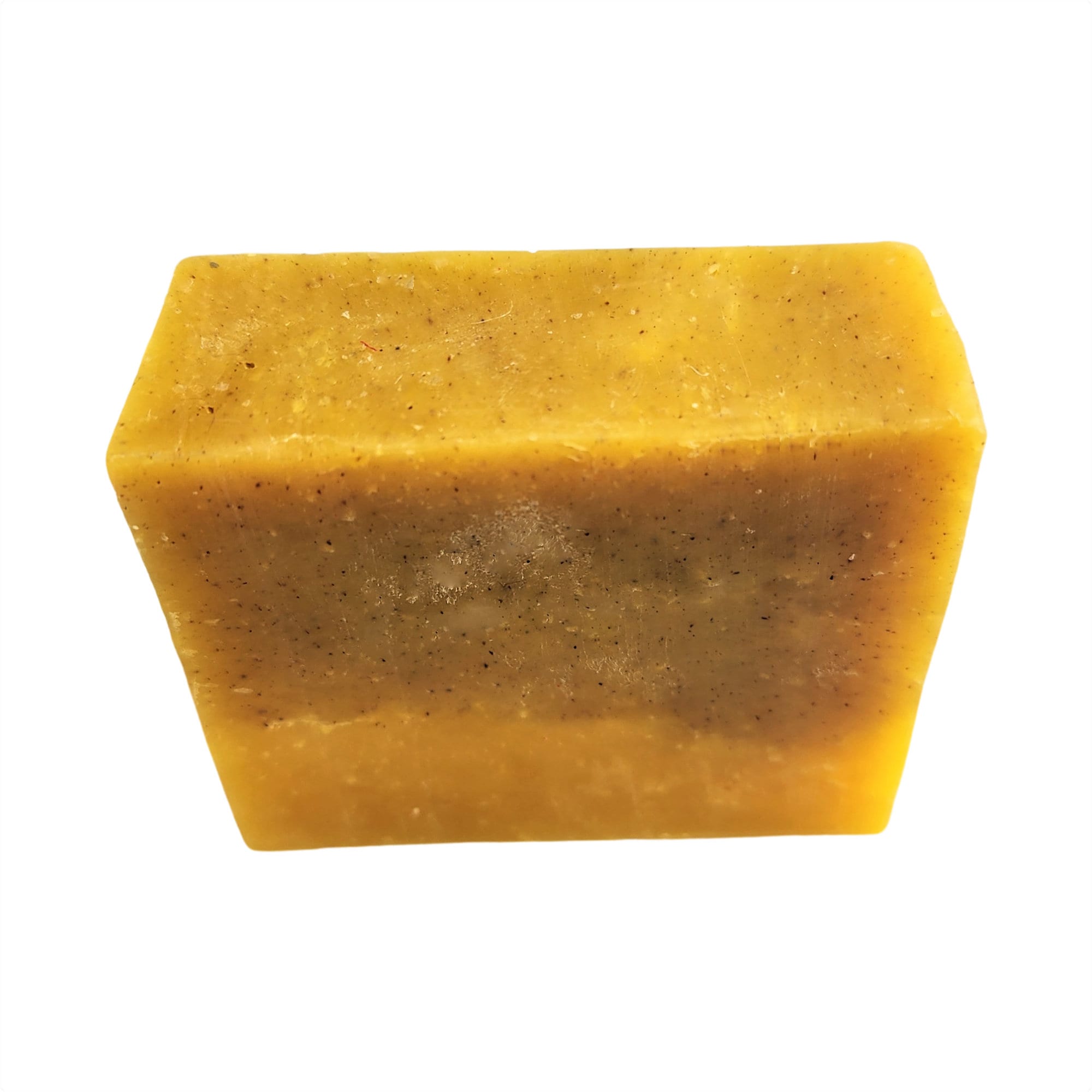 A vibrant Sun Kissed Orange Soap bar with a bright orange color, showcasing its handcrafted texture and packaging, evoking the essence of fresh Florida oranges.