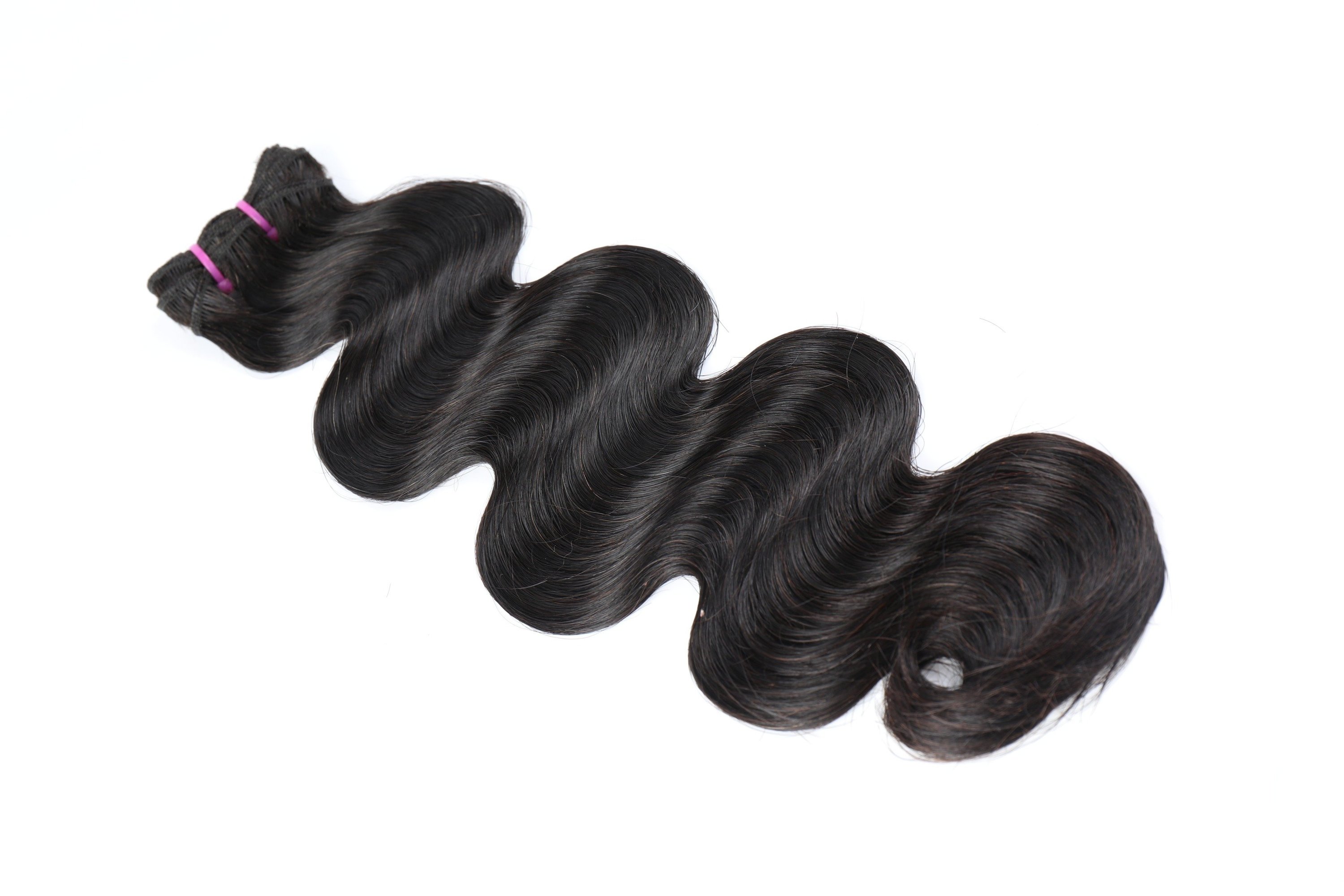 Super Double Drawn 12A Grade Body Wave hair bundles with closures and frontal, showcasing natural color and luxurious texture.