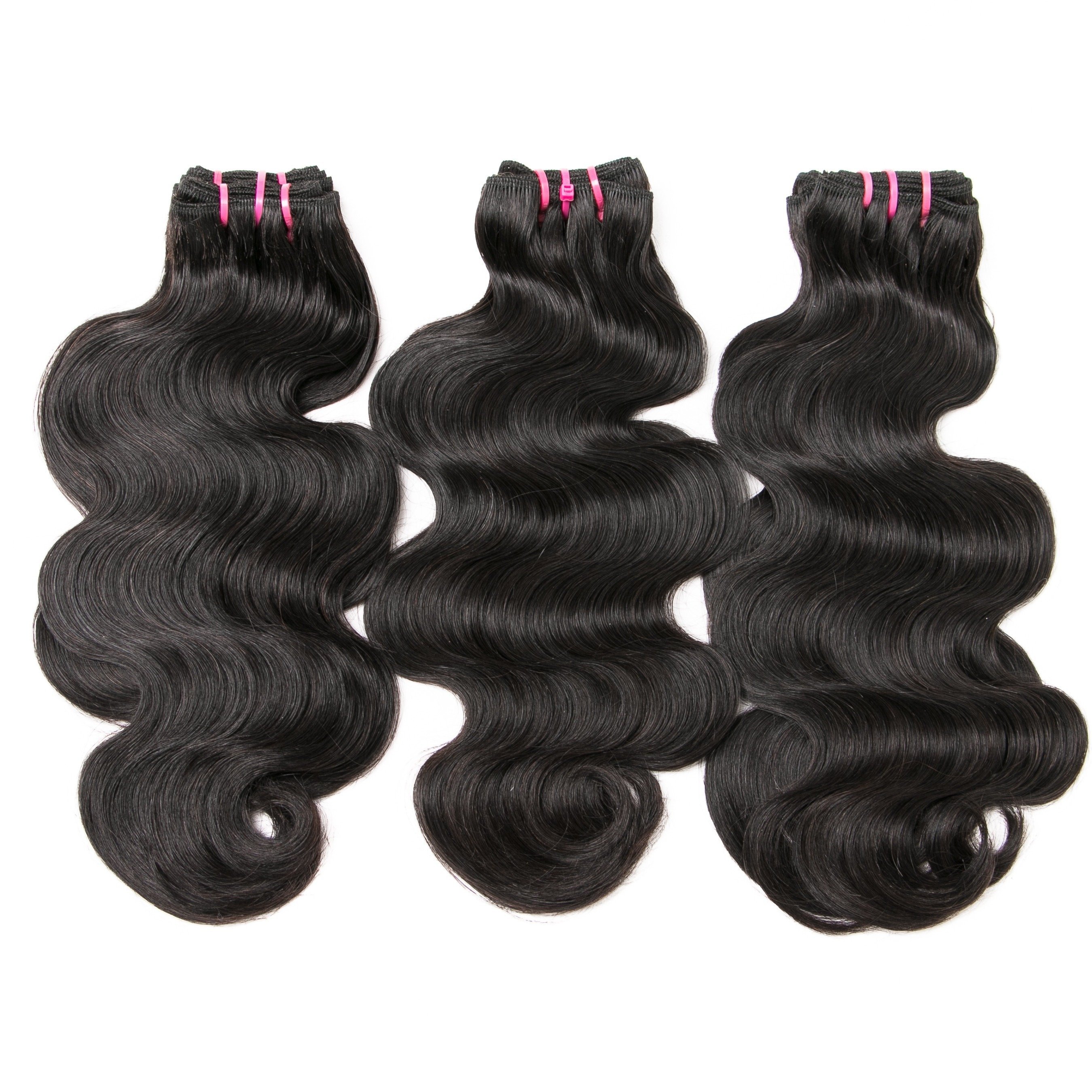 Super Double Drawn 12A Grade Body Wave hair bundles with closures and frontal, showcasing natural color and luxurious texture.