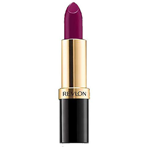 Revlon Super Lustrous Lipstick in 850 Plum Velour showcasing its rich plum color and sleek packaging.