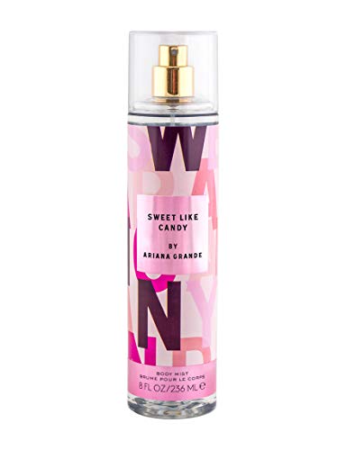 Ariana Grande Sweet Like Candy Body Mist bottle with a pink design, showcasing its playful and sweet fragrance.