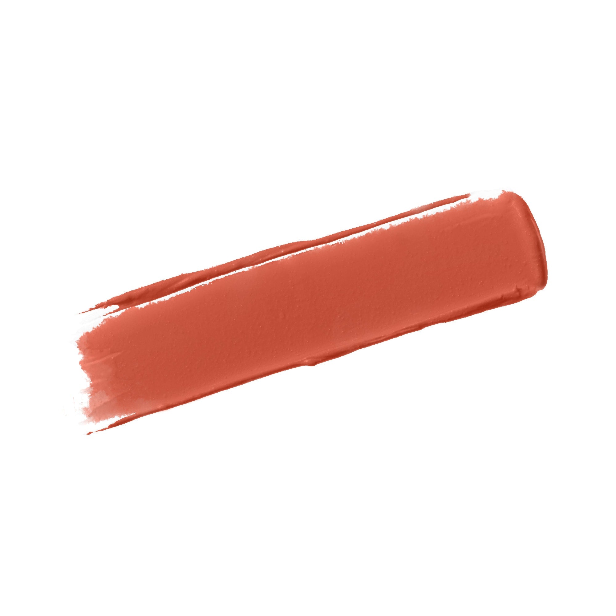 Tangerine Queen high-coverage liquid lipstick in a sleek tube, showcasing its vibrant orange color and creamy texture.