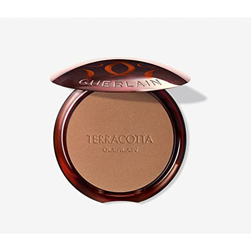 Guerlain Terracotta Bronzing Powder - 05 Deep Warm in a sleek compact, showcasing its rich, deep warm shade for a sun-kissed glow.